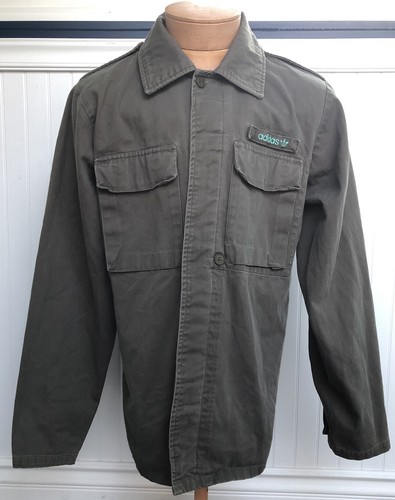 Vintage Adidas La Marque Aux 3 Bandes Army Green Military Jacket Medium |  eBay