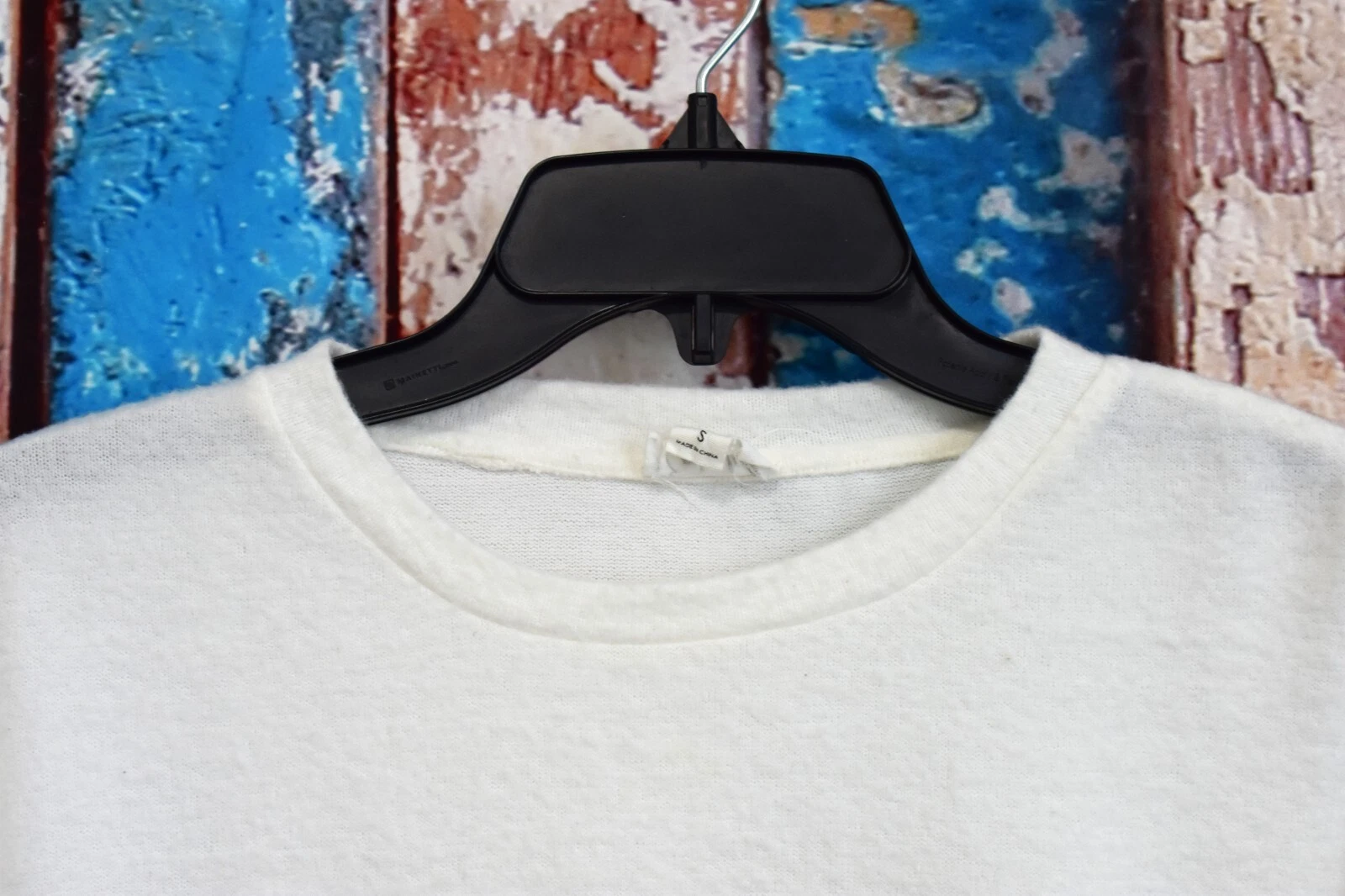 OFF WHITE Felpa donna Emberley manica lunga girocollo PICCOLA panna USATA