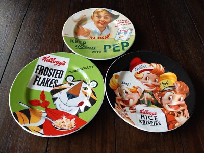 Vintage Kellogg's Dish Set Ceramic 8.25  lot of 3