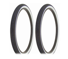LOWRIDER BICYCLE TIRES 26" x 2.125 WHITEWALL SMALL BRICK TREAD BLUE LINE STYL