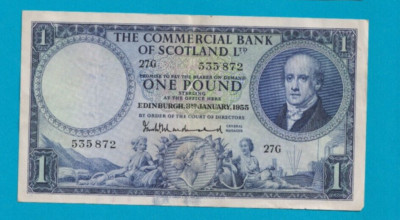 Schottland - Commercial Bank - 1955 - One £1 Pound Note - schönes Exemplar