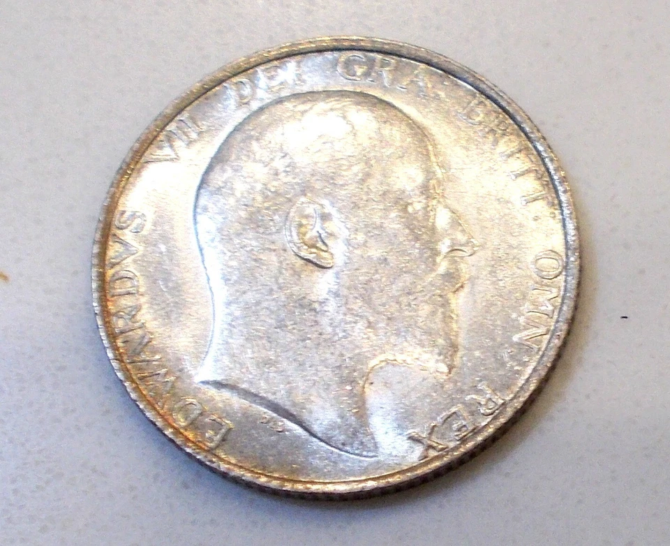 1907 BRITISH SHILLING KING EDWARD VII SILVER COIN! BU+ CONDITION! - Image 2 of 4