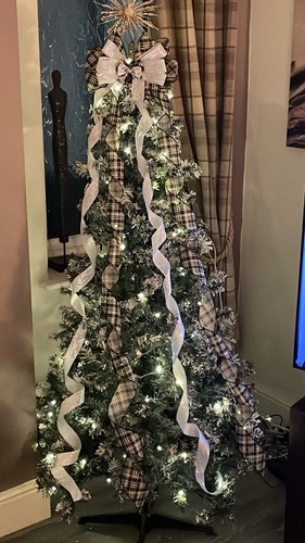 LARGE LUXURY CHRISTMAS "TREE TOPPER" BOW WITH LONG RIBBON TAILS. ANY COLOUR MADE - Picture 3 of 8