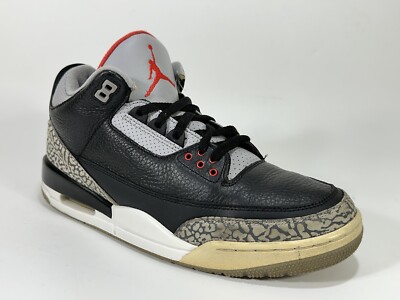 2018 Jordan 3 Retro OG Mid Black Cement ~ Men's Size 10 ~ 854262