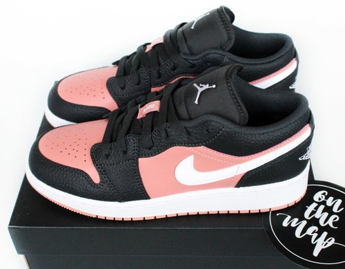 Nike Air Jordan 1 Low Quartz Pink Smoke Grey White GS UK 5 6 7 US 554723-016 New - Picture 1 of 12