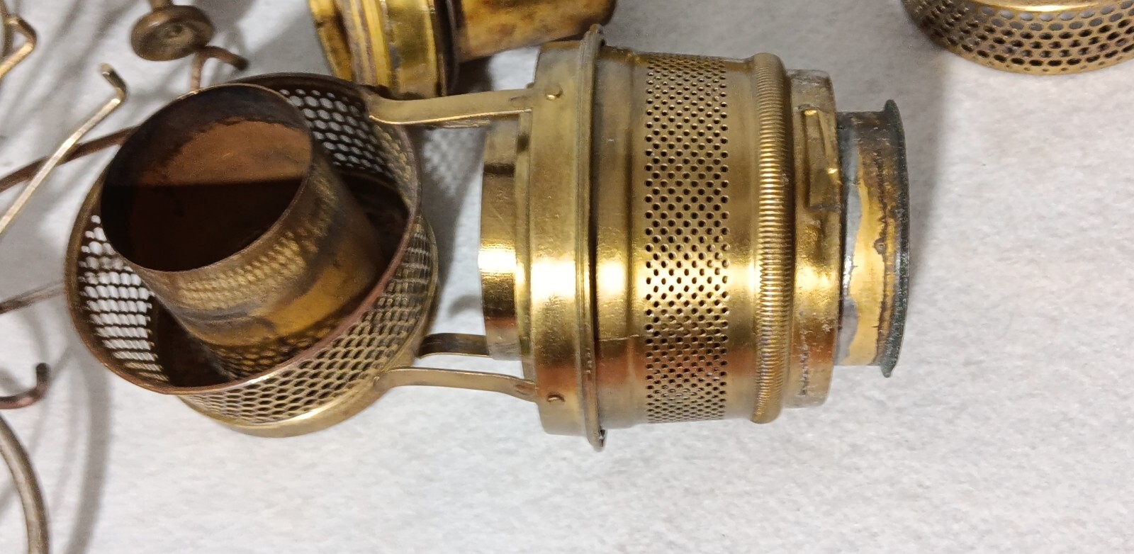 Lot of Vintage Antique Oil Lamp Conversion Parts and Shade Holders eBay