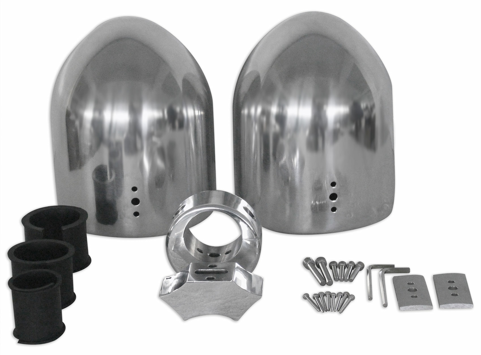 Rockville DMAC80S Dual 8 Silver Aluminum Wakeboard Tower Speaker PodsCovers