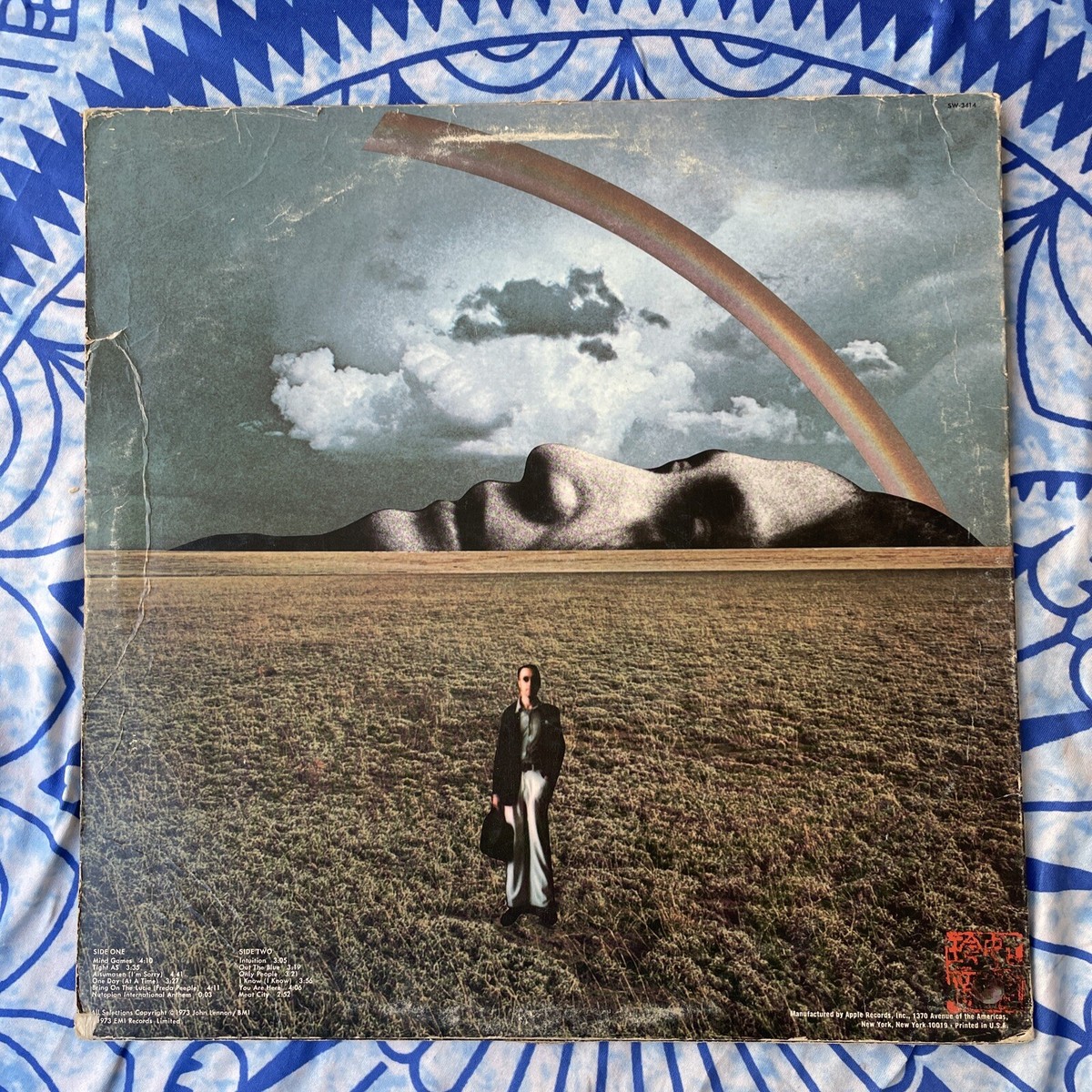 John Lennon Mind Games (VERY RARE!!送料込み） John Lennon Mind Games Vinyl LP Apple Records SW-3414 1st Pressing