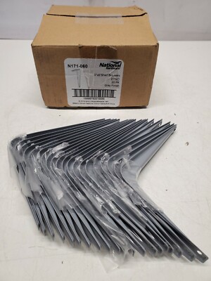 20 National Hardware Utility Shelf Brackets N171-060 Gray Finish 5'' x 6''