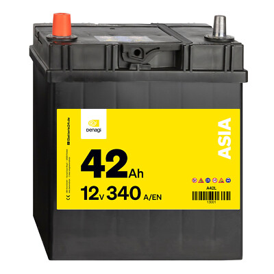 Denagi 42Ah Autobatterie ASIA A42L 12V Wartungsfrei 340A Kompakt Zuverlässig