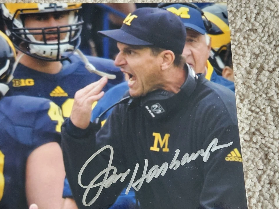Michigan Wolverines Jim Harbaugh Autographed 8x10 Photo Within Frame PSA/DNA COA - Image 4 of 4