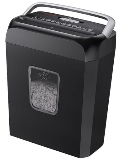Paper Shredder for Home Use,6-Sheet Crosscut Paper 6-Sheet Cross cut (Upgrade)-image
