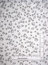 Dog Cat Pawprint Fabric By The Yard Paw Flakes Dog Cat Cotton Loralie Designs