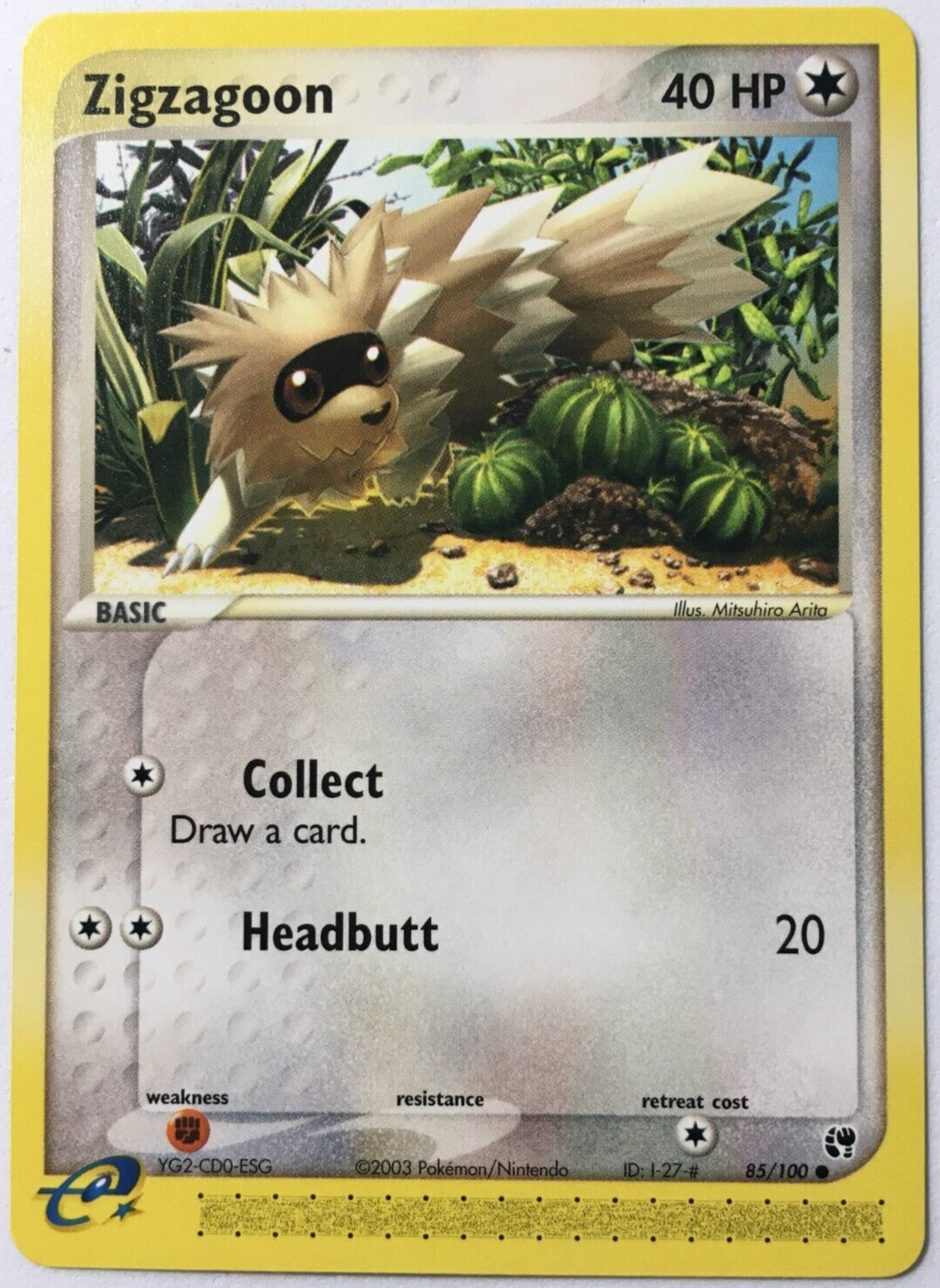 POKEMON ZIGZAGOON 85/100 EX SANDSTORM COMMON NEAR MINT