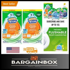 Flushable Citrus Toilet Cleaner Pads - 20 Count Pack for Effortless Freshness