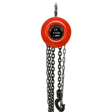 Mini Chain Hoist 1T/2200 Lbs Capacity Chain Block Hoist 10FT Hand Lift 360° Hook