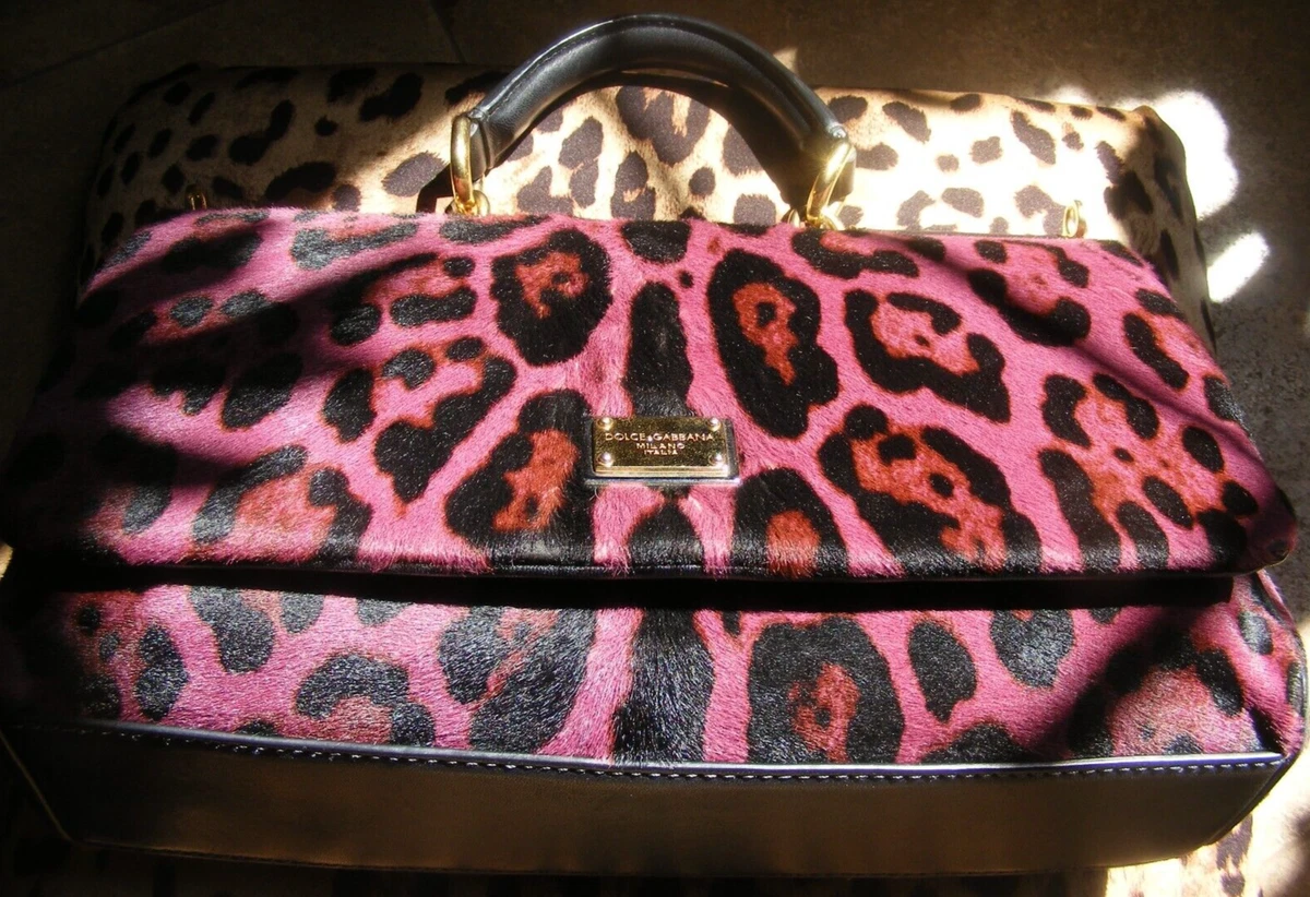 Dolce & Gabbana Leopard Print Sicily Shoulder Bag