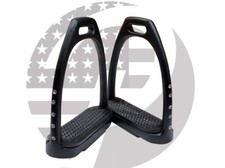 Light Weight Horse Riding Stirrups Gloss Fillis Black Stirrup 4.75 With Crystal