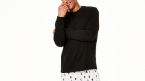 Family Christmas Holiday Pajama Top Men's Black Size Large - 第 1/1 張圖片
