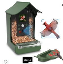 Smart bird feeder camera with hummingbird feeder, photo and video auto capture 