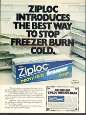 Vintage advertising print ad Ziploc Freezer bags Stop Freezer Burn Offer 1981 ad