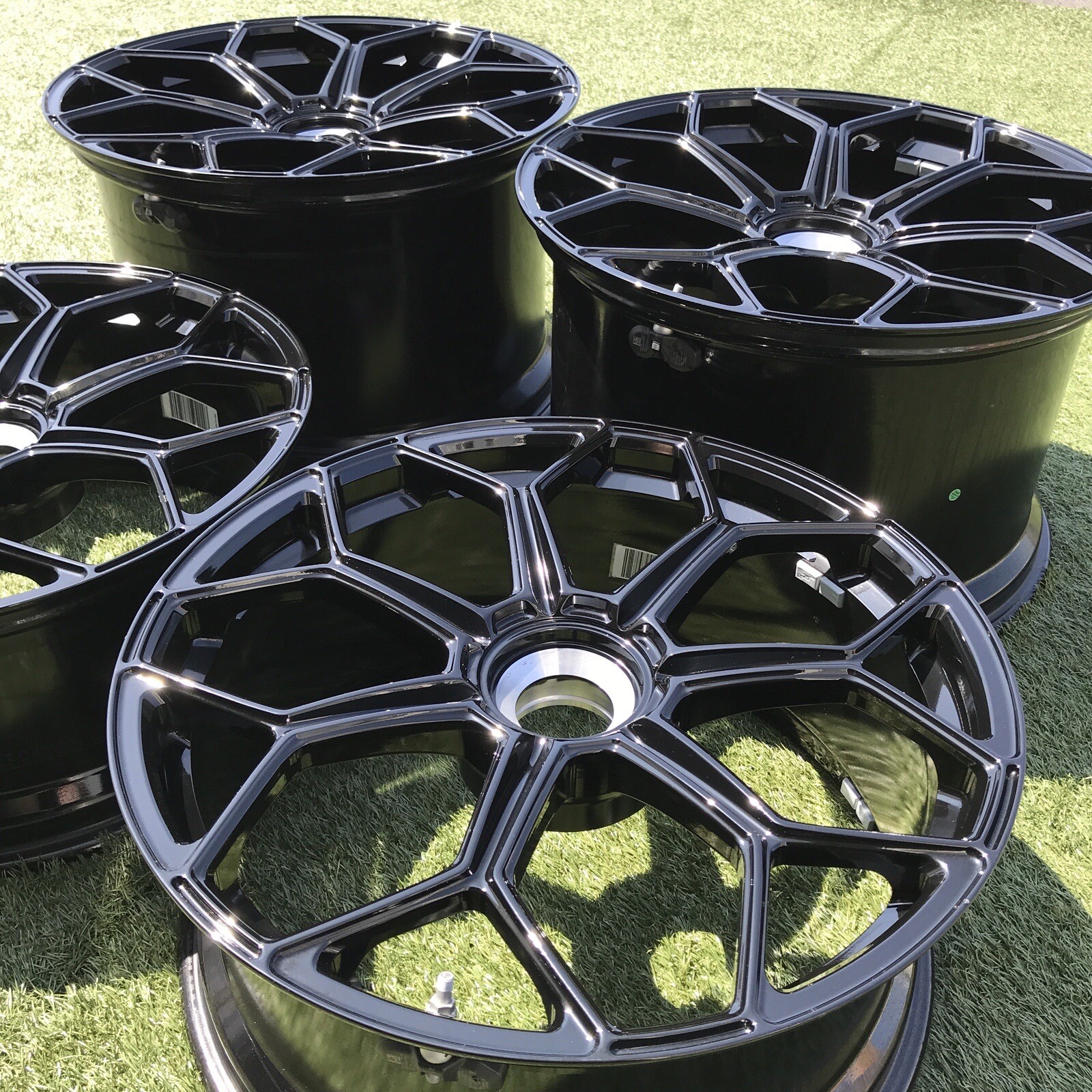 20 21 LAMBORGHINI AVENTADOR SVJ SV WHEELS RIMS SET BLACK NEW COND STOCK SET 4 22