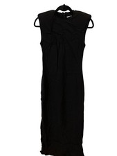 Zara Womens Midi Dress Small S Black Sleeveless side slits 8190/409 NWT