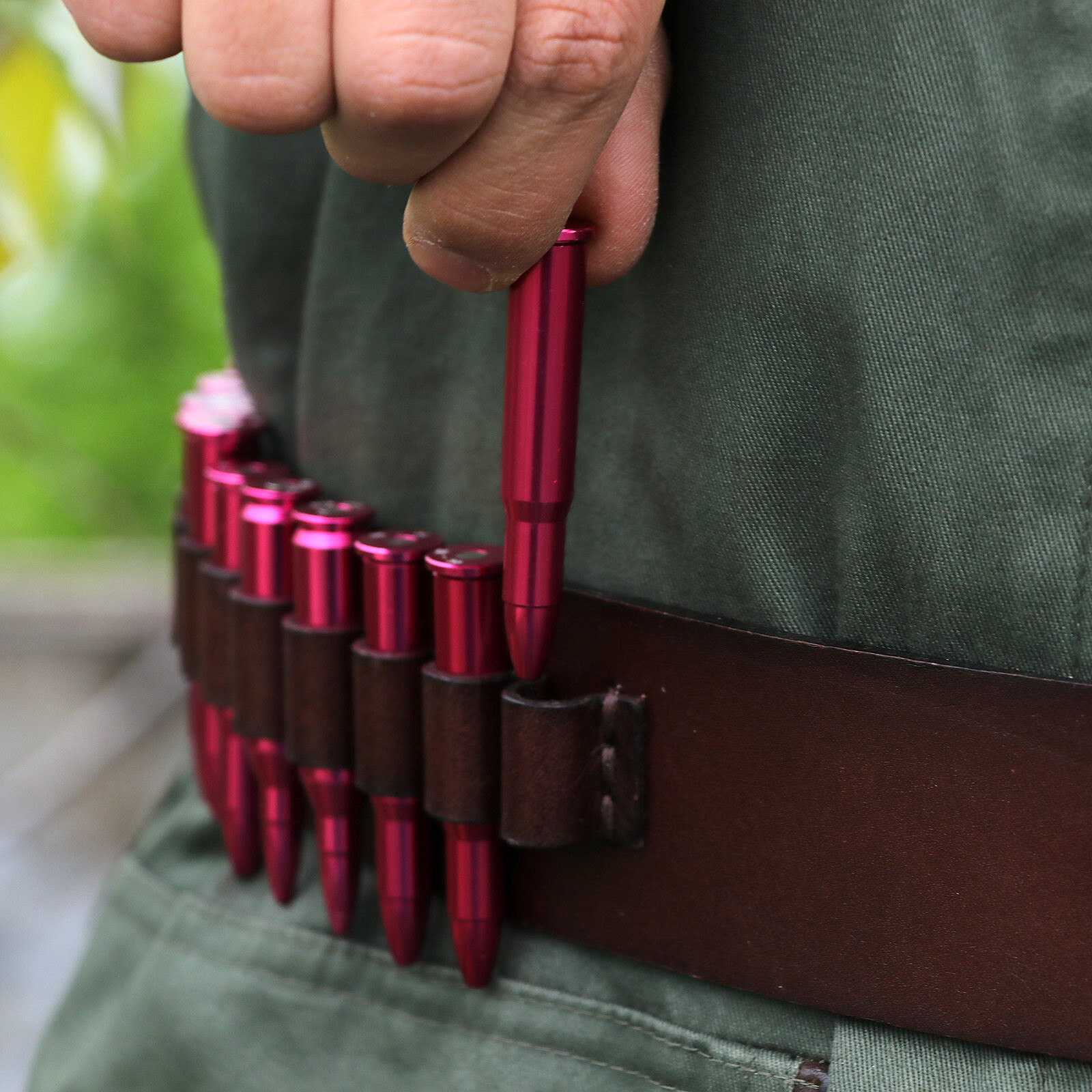 Tourbon 9mm/.38,357 Ammo Bandolier Rifle Cartridges Belt Ammo Carrier in Leather