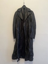 John Richmond Black Leather Long Coat / Trench