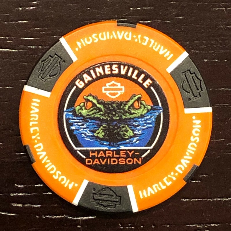 Gainesville Harley Davidson, Gainesville, FL. Poker Chip * FULL COLOR