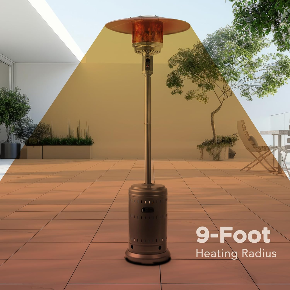 46,000 BTU Outdoor Propane Patio Heater with Wheels, Commercial & Residential, S eBay