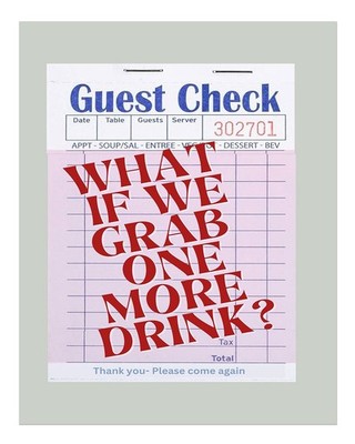 Retro Guest Check Wandbild Poster für Hausbar Dekor Premium Qualität