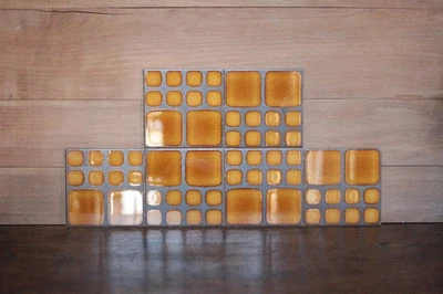 Lot de 6 carreaux vintage, carrelage Cerabati Chateauroux, céramique rétro, déco - Photo 1/4