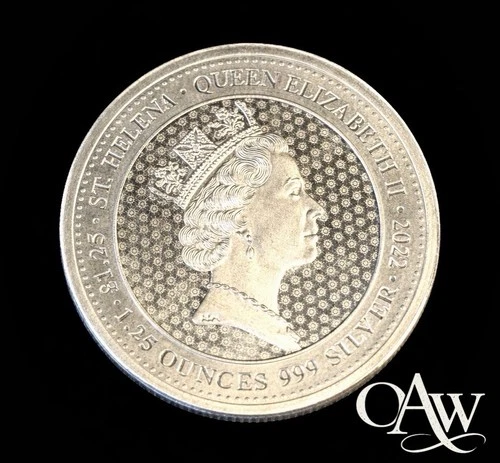 2022 St. Helena Guinea 1.25 oz .999 Fine Silver Coin – Queen Elizabeth II