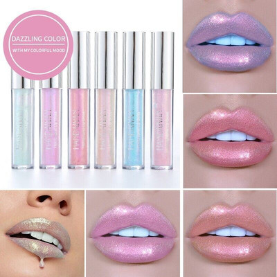 HANDAIYAN Glitter flüssiger Lipgloss Kristall Laser Meerjungfrau holografischer Lippenstift