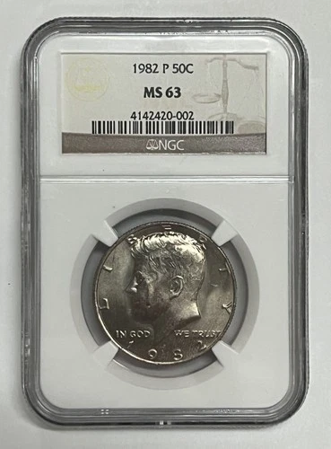1982-P 50c Kennedy Clad Half Dollar Coin NGC MS63