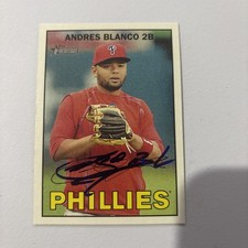 ANDRES BLANCO 2016 Topps Heritage Card #377 Phillies Autographed Signed