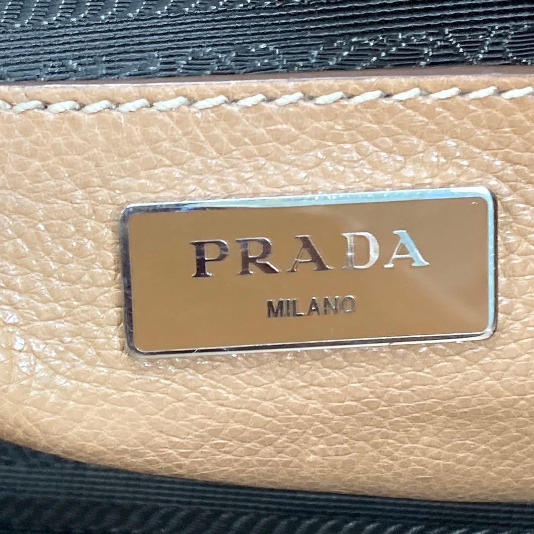PRADA Studded Camel Leather 2 Way Bag B2625R thumbnail 15
