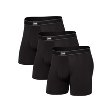 SAXX Men's Comfortable Daytripper Boxer Brief Fly 3 Pack Underwear, Black, Sizes