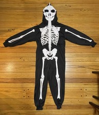 NIP Adult Skeleton Womens Jumpsuit Pajama Halloween Cosplay Costume L Full Zip