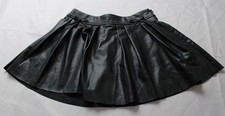 Zara Girls Faux Leather Pleated Flare Skirt With Bow Detail ZG3 Black Size 11-12