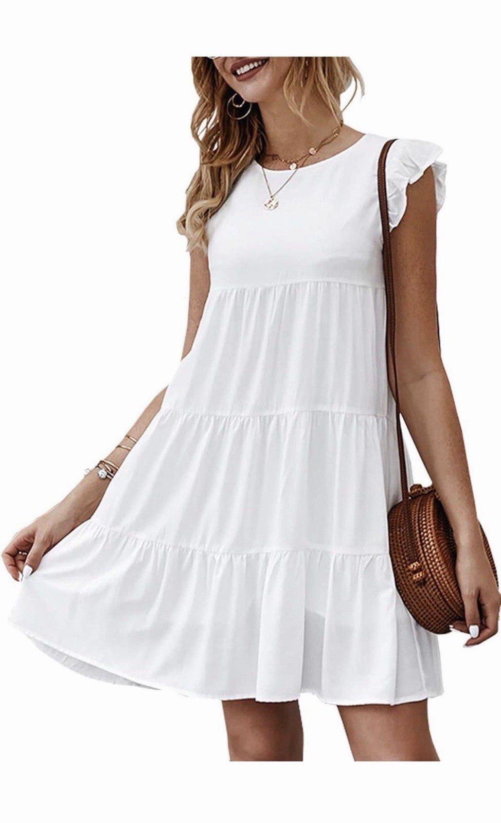 KIRUNDO Baby Doll Dresses Women  Spring Summer Casual Ruffle