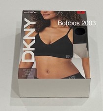DKNY Women's 2-Pack Seamless Bra, Black / Ivory, Size M