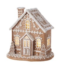 12-Inch Lighted Brown  White Gingerbread House - Decorative Elegant Classic ...