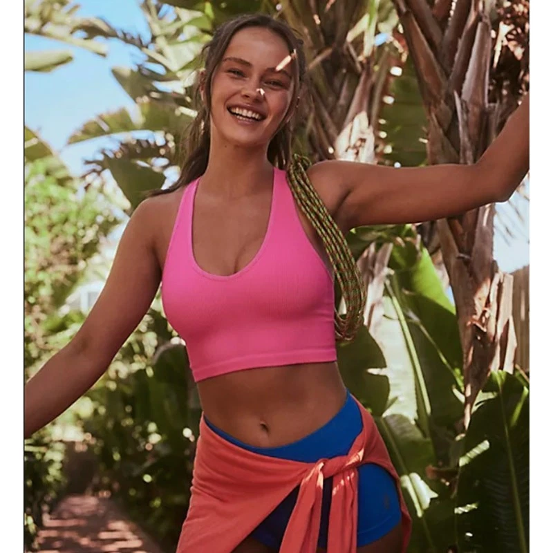 free-people-movement free throw ribbed crop longline tank-bra