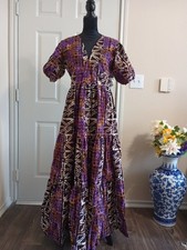Long African Print Ankara Dress Large 32 Inch Waist ,38 Inch Bust , 54 Inc Long