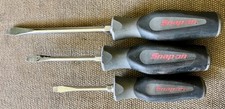 Snap-on 3/8", 1/4", 7/32" Flat Slotted Gray Screwdrivers SGD8B SGD4B SGD2B