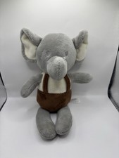 Dreamgro Elephant Security Lovey Plush 9" Brown Overalls Soft Baby Toy Stuffed