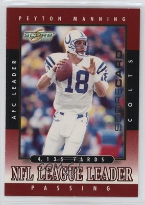 2000 Score NFL League Leader Scorecard 396/2000 Peyton Manning #258 HOF 2d9