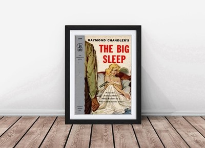 Der große Schlaf Bucheinband Druck Raymond Chandler Noir Wandbild gerahmt